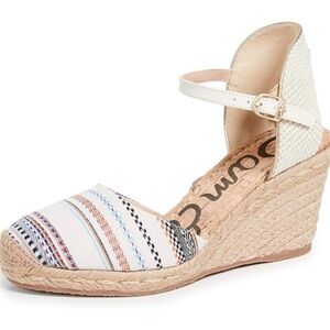 Sam Edelman Payton Espadrille Flats Size 8 Natural Jute Platform Summer Shoes
